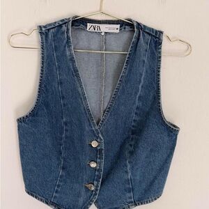 Zara Classic Blue Denim Vest
